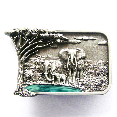 Elephants Belt Buckle