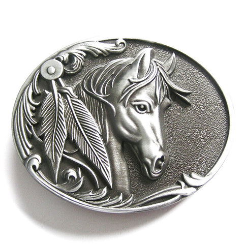 Western Horse Belt Buckle