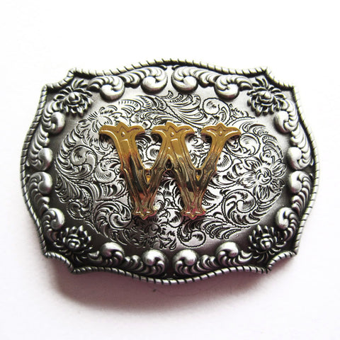 Initial "W" Letter Belt Buckle